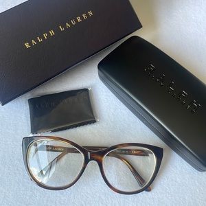 Ralph Lauren Glasses with Case, Lens Cloth, and Box